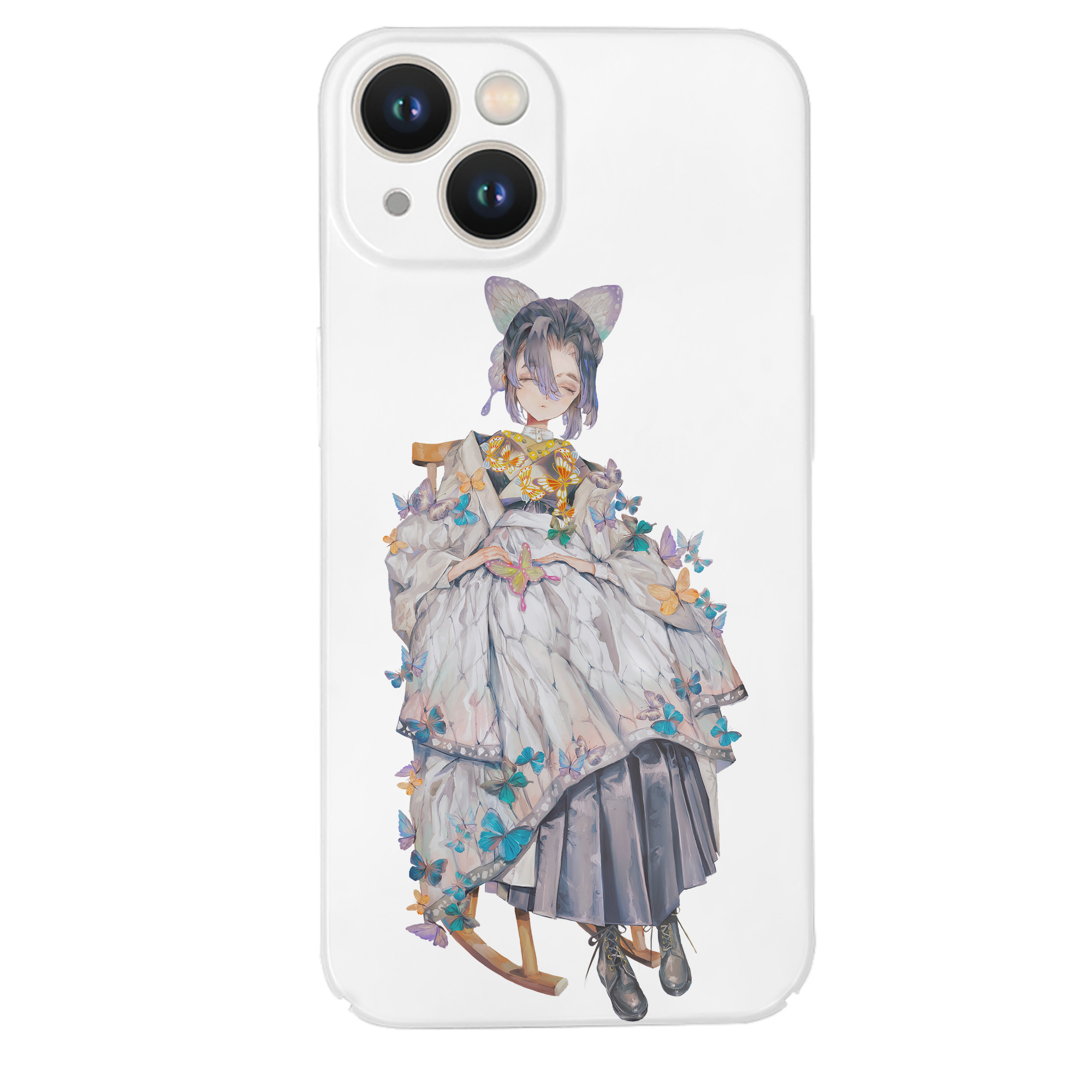 （画像用） 鬼滅の刃（きめつのやいば）蟲柱-胡蝶 しのぶ／こちょう しのぶ Kochou Shinobu 【iPhone 14シリーズ対応】ハードケース